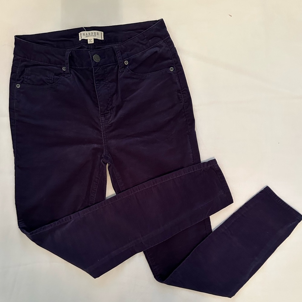Dark Blue, velvet, skinny jeans